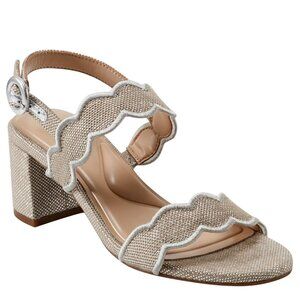 NWT Easy Spirit Daana Block Heel Sandals SEDAANA2 Silver Brown / Natural 7M